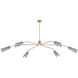 Altman 6 Light 80 inch Lacquered Brass Chandelier Ceiling Light