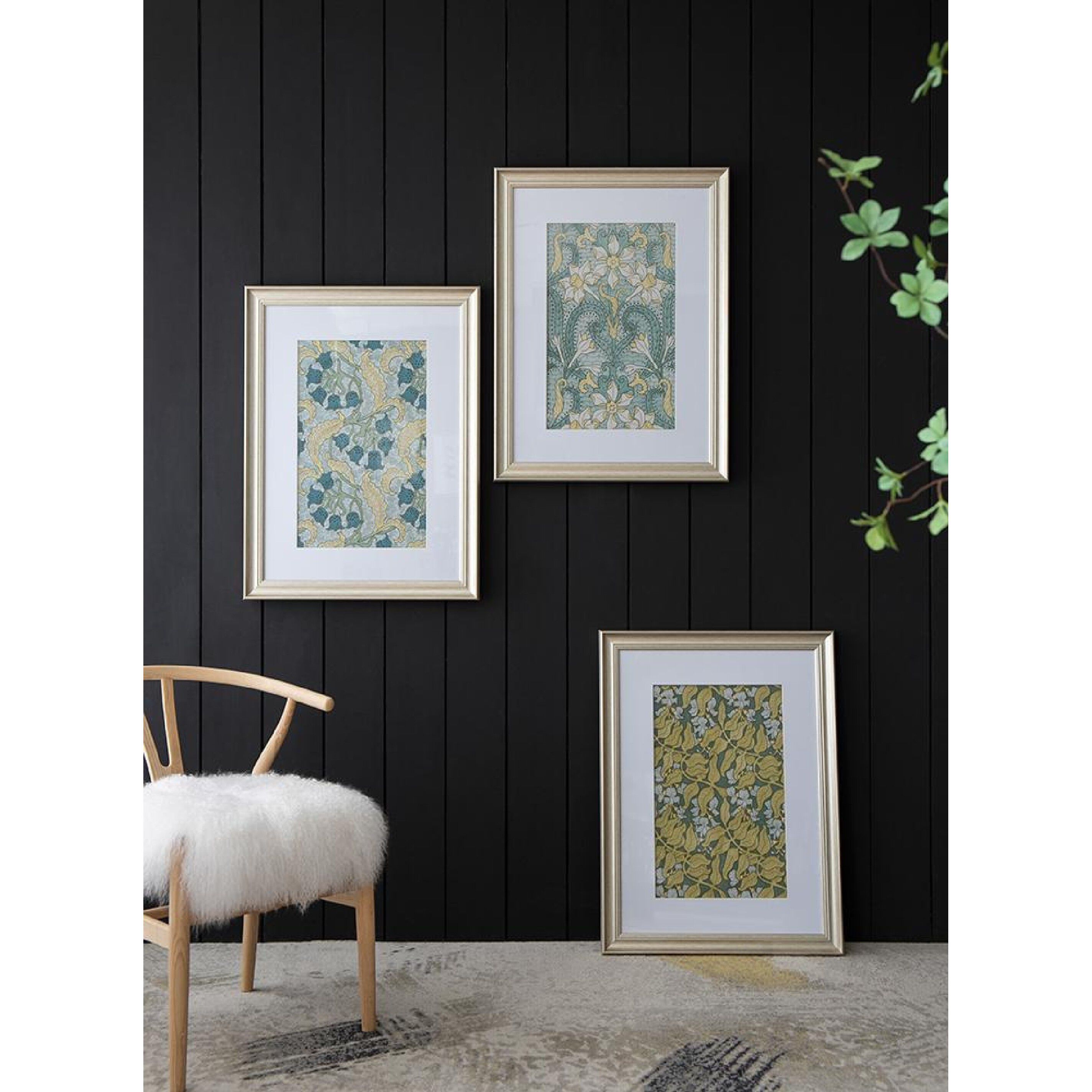Smithsonian Gold and Yellow and Turquoise Wall Art, Floral