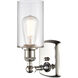 Ballston Clymer 1 Light 4 inch Polished Nickel Sconce Wall Light in Clear Glass, Ballston