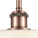 Ballston Clymer 1 Light 4 inch Antique Copper Pendant Ceiling Light in Matte White Glass, Ballston