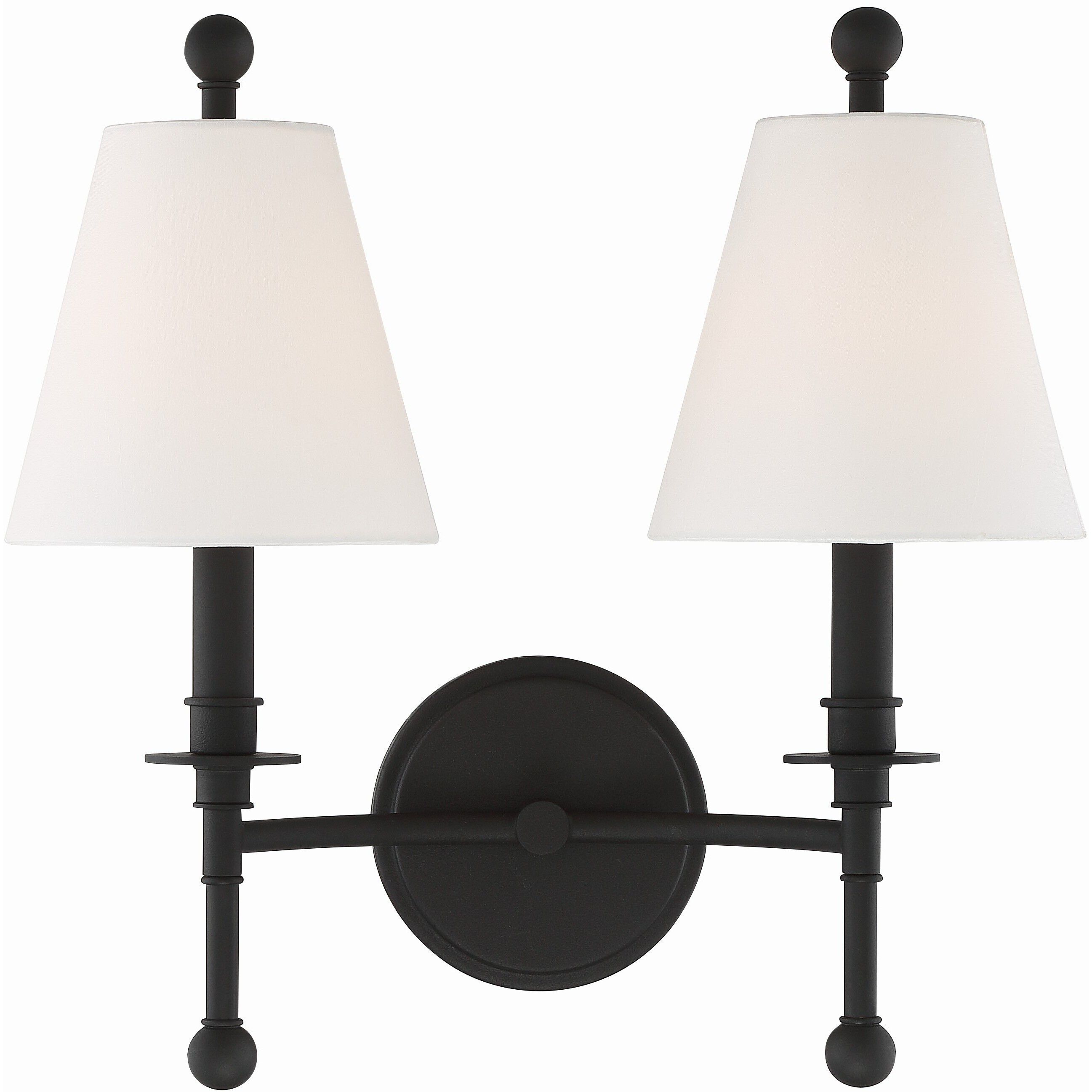 Riverdale Bath Wall Light in Black Forged