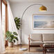 Half Dome 92 inch 14 watt Black Nickel and White Arc Floor Lamp Portable Light in Mustard Steel