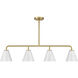 Blair Linear Chandelier Ceiling Light in Warm Brass