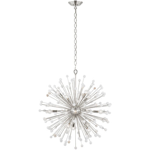 Suzanne Kasler Lys LED 31.25 inch Polished Nickel and Alabaster Chandelier Ceiling Light