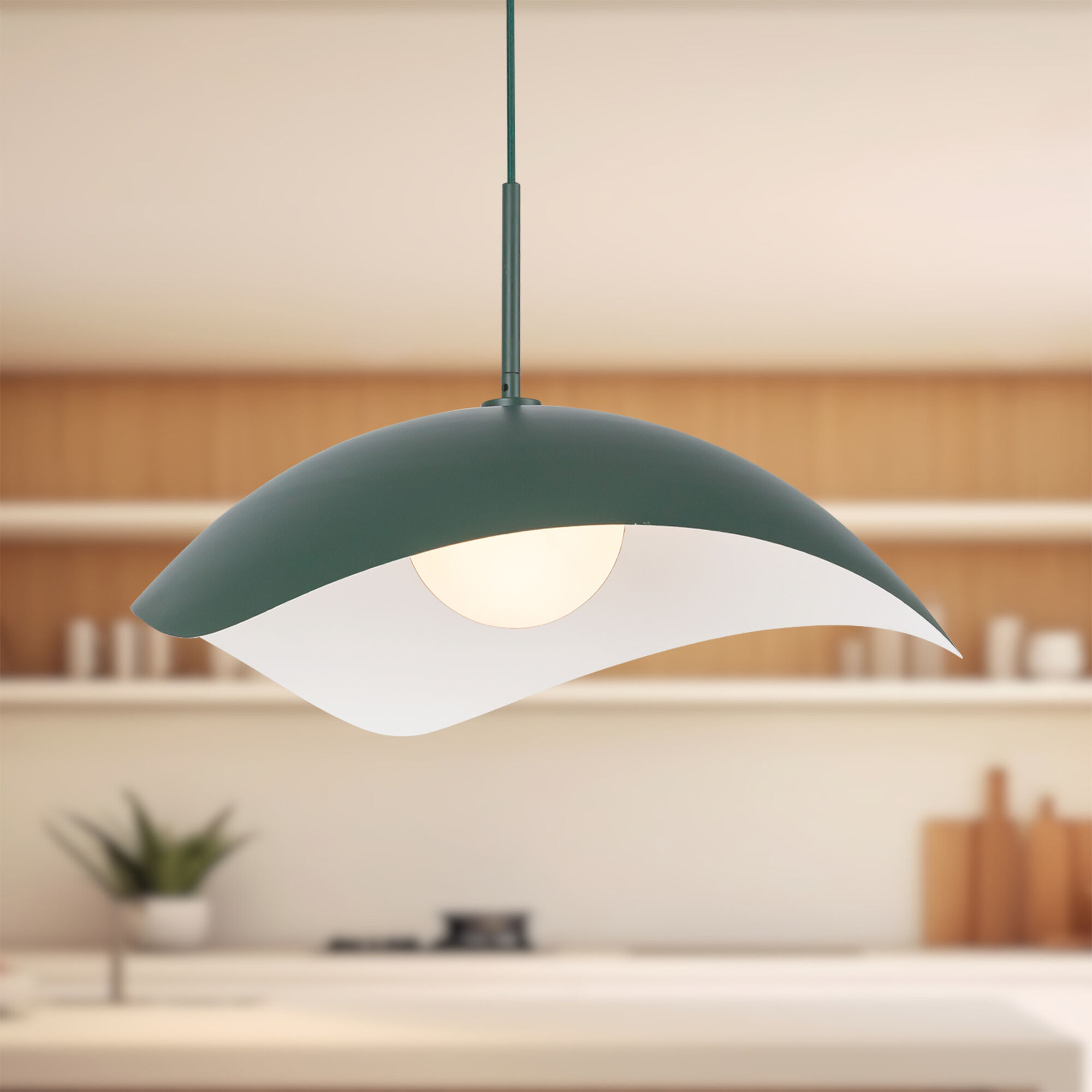 Kirby Pendant Ceiling Light in Pine Green