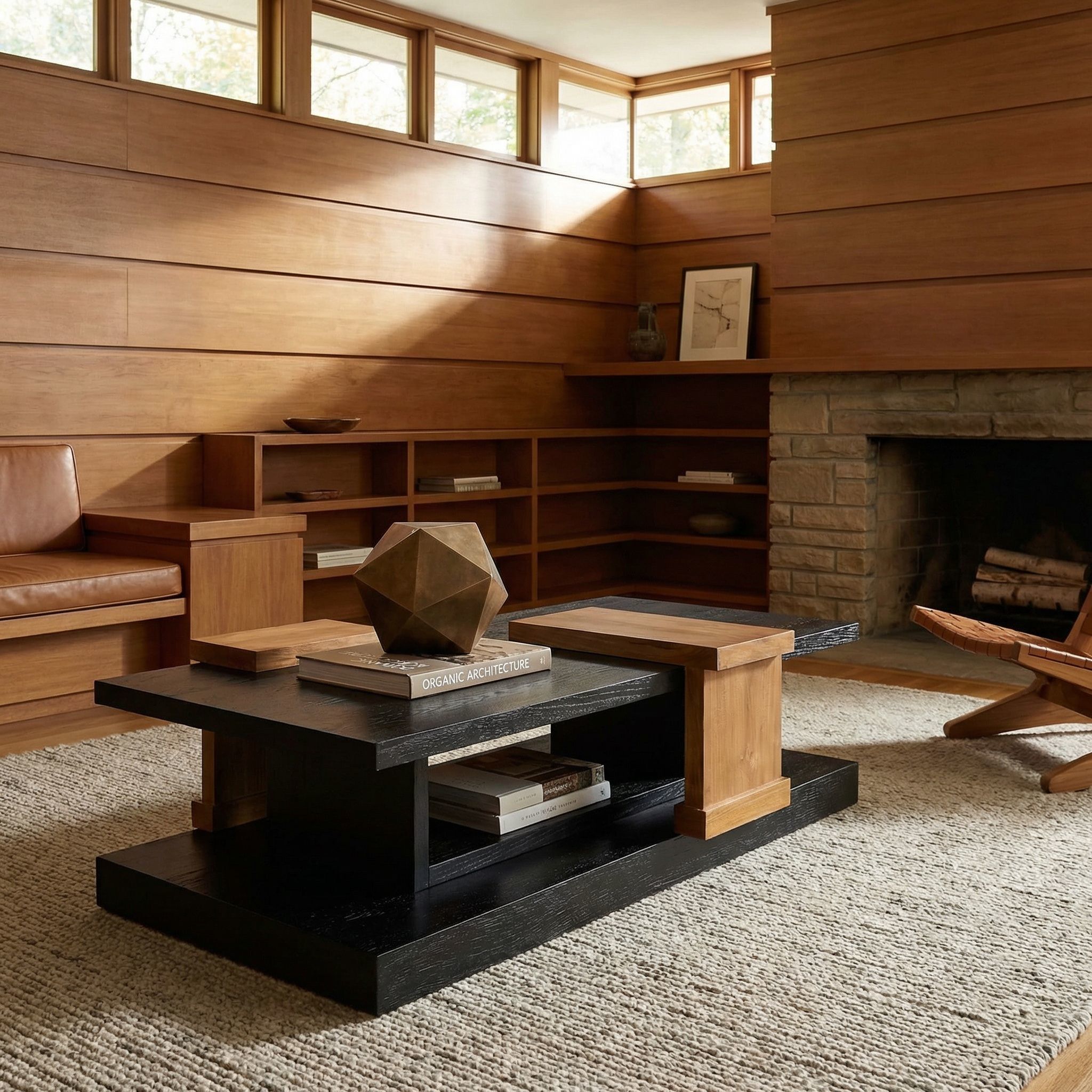 Fleming 79 X 33 inch Charcoal Black and Clear Coat Flat Coffee Table