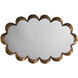 Scalloped 36 X 23 inch Antique Brass Mirror