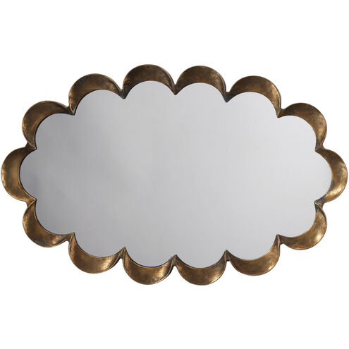 Scalloped 36 X 23 inch Antique Brass Mirror