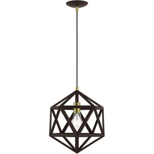 Ashland 1 Light 13 inch Bronze with Antique Brass Accents Pendant Ceiling Light