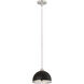 Landry 1 Light 10 inch Matte Black and Chrome Pendant Ceiling Light