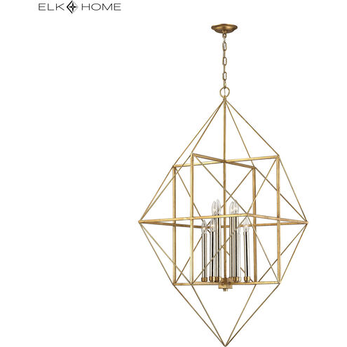 Connexions 8 Light 24 inch Gold Leaf with Silver Pendant Ceiling Light
