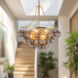 Alora Mood Faye 6 Light 24.13 inch Brushed Gold Chandelier Ceiling Light in Smoked Glass