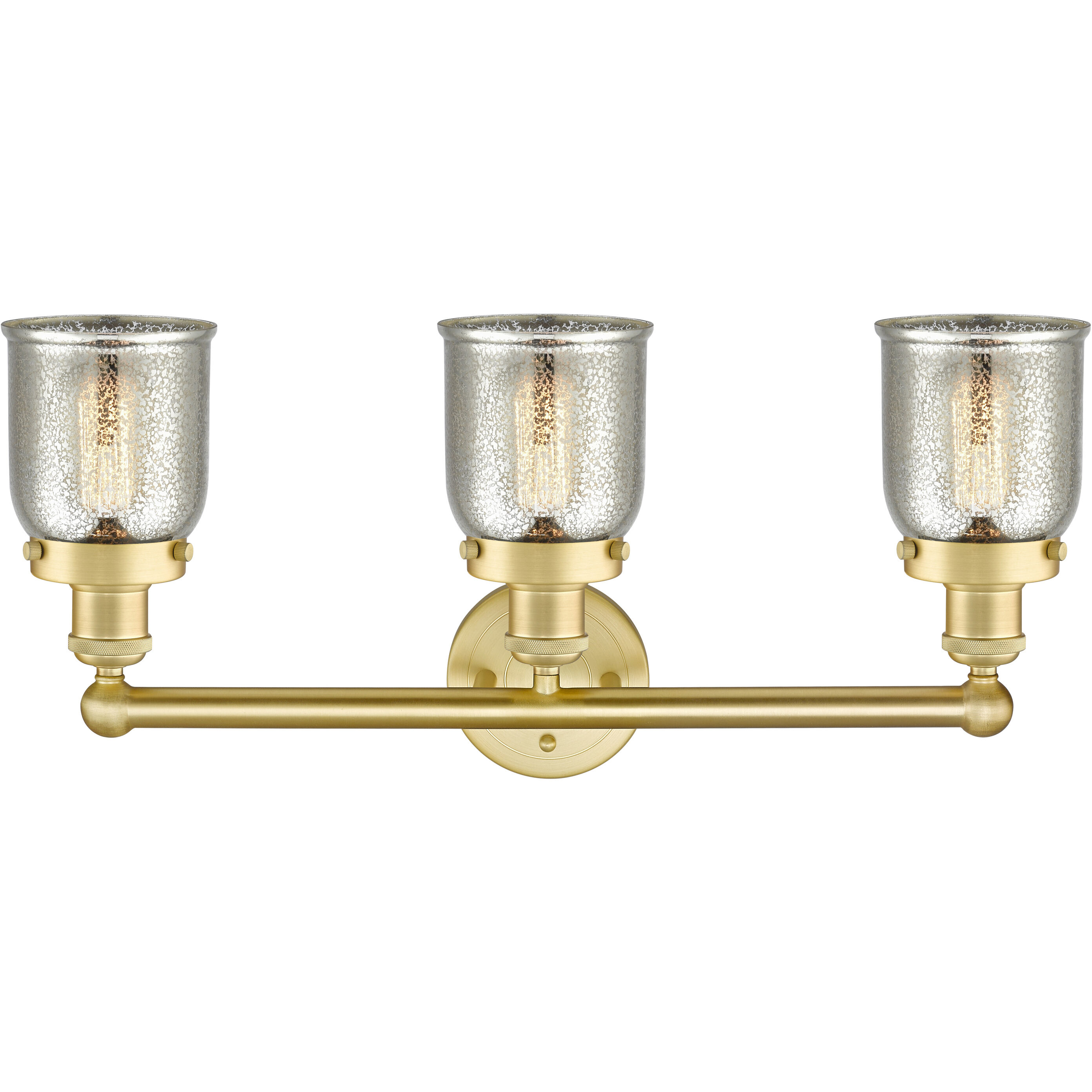Bell 3 Light 24.5 inch Satin Gold Bath Vanity Light Wall Light in Silver Plated Mercury