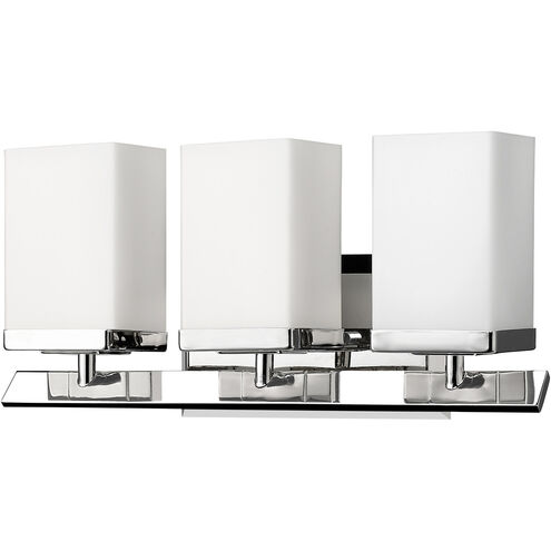 Burgundy 3 Light 16 inch Polished Nickel Vanity Light Wall Light