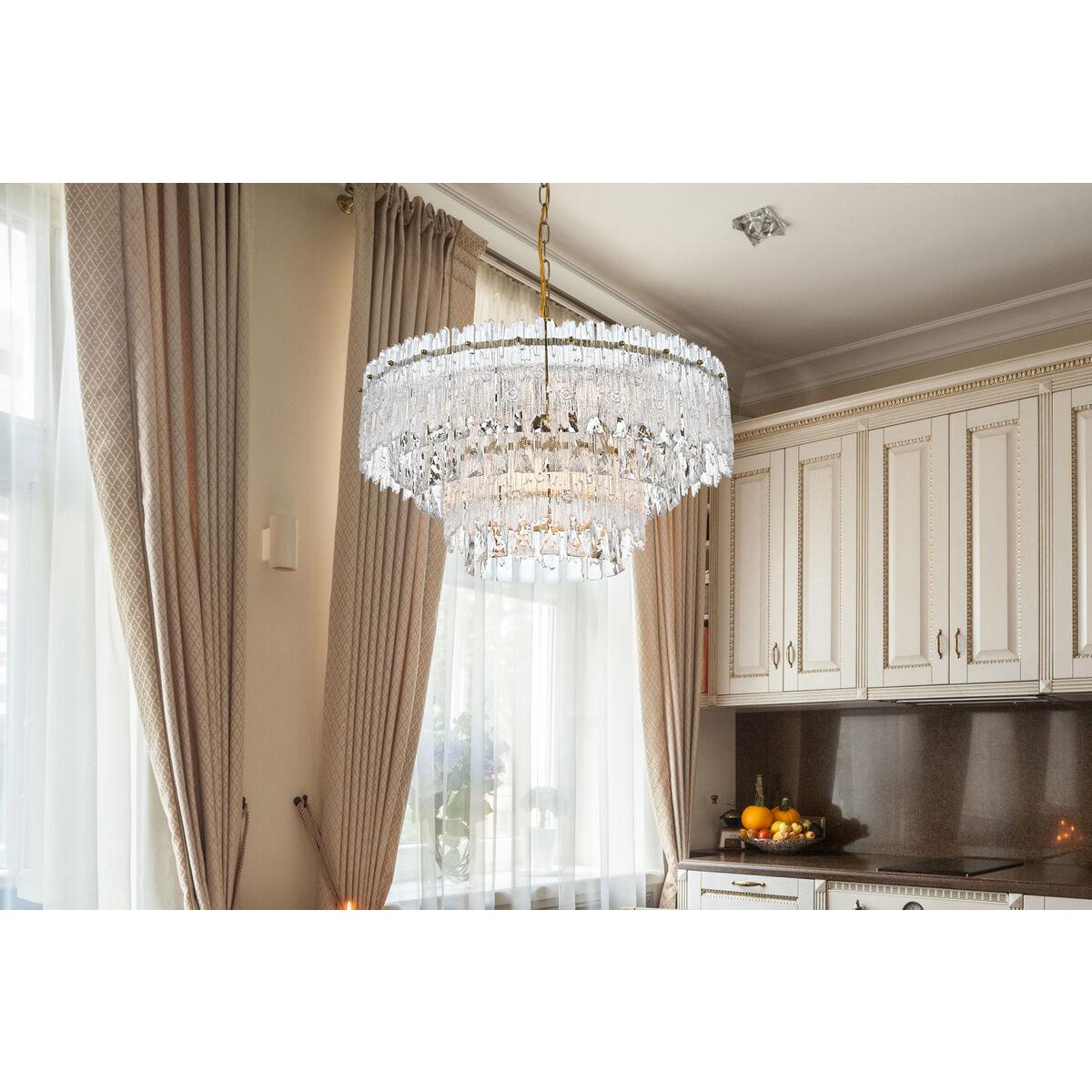 Emilia 6 Light 21 inch Satin Gold Pendant Ceiling Light