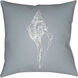 Shells 18 X 18 inch Blue and Blue Outdoor Throw Pillow