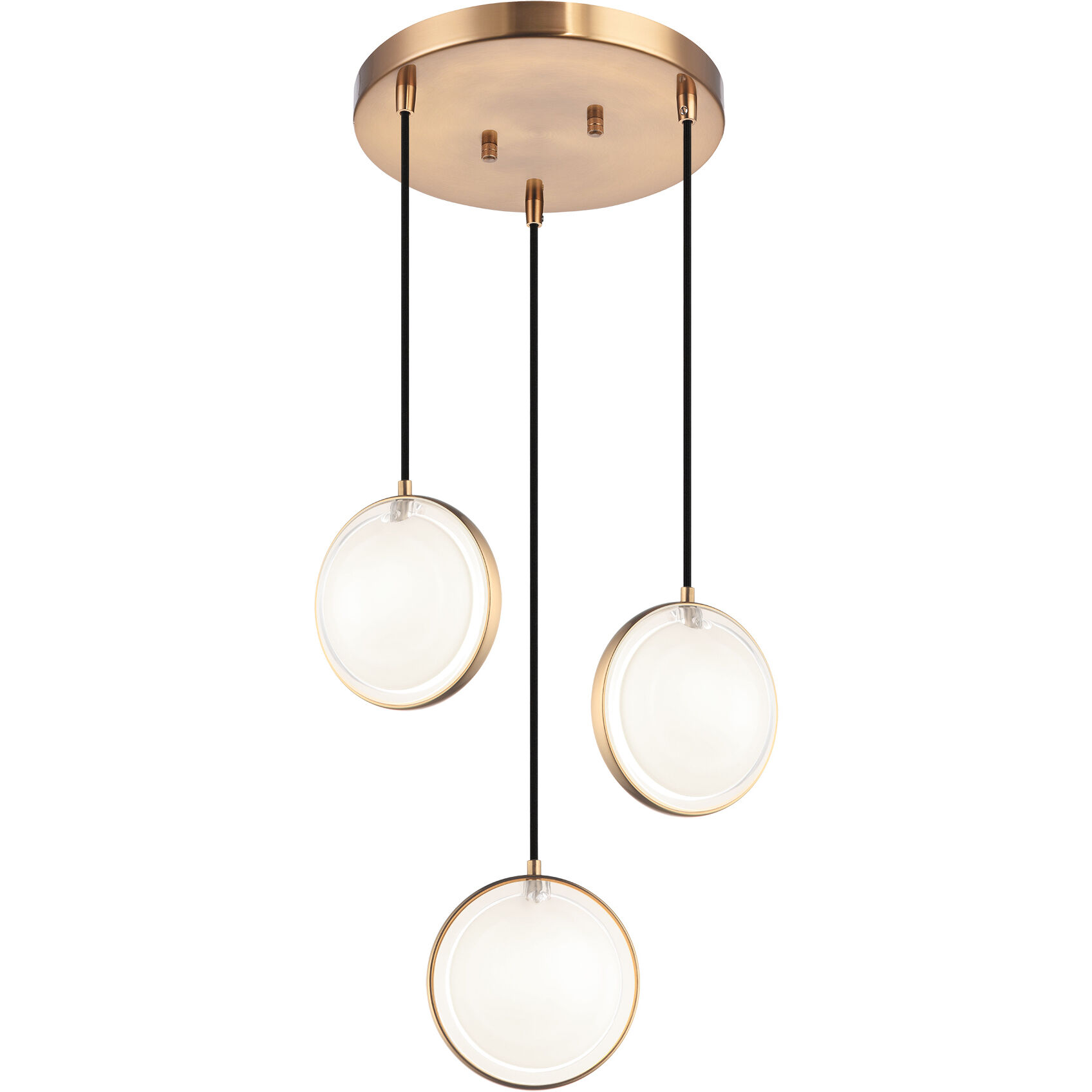 Chatoyant 3 Light 13 inch Aged Gold Grass Pendant Ceiling Light in Aged Gold Brass