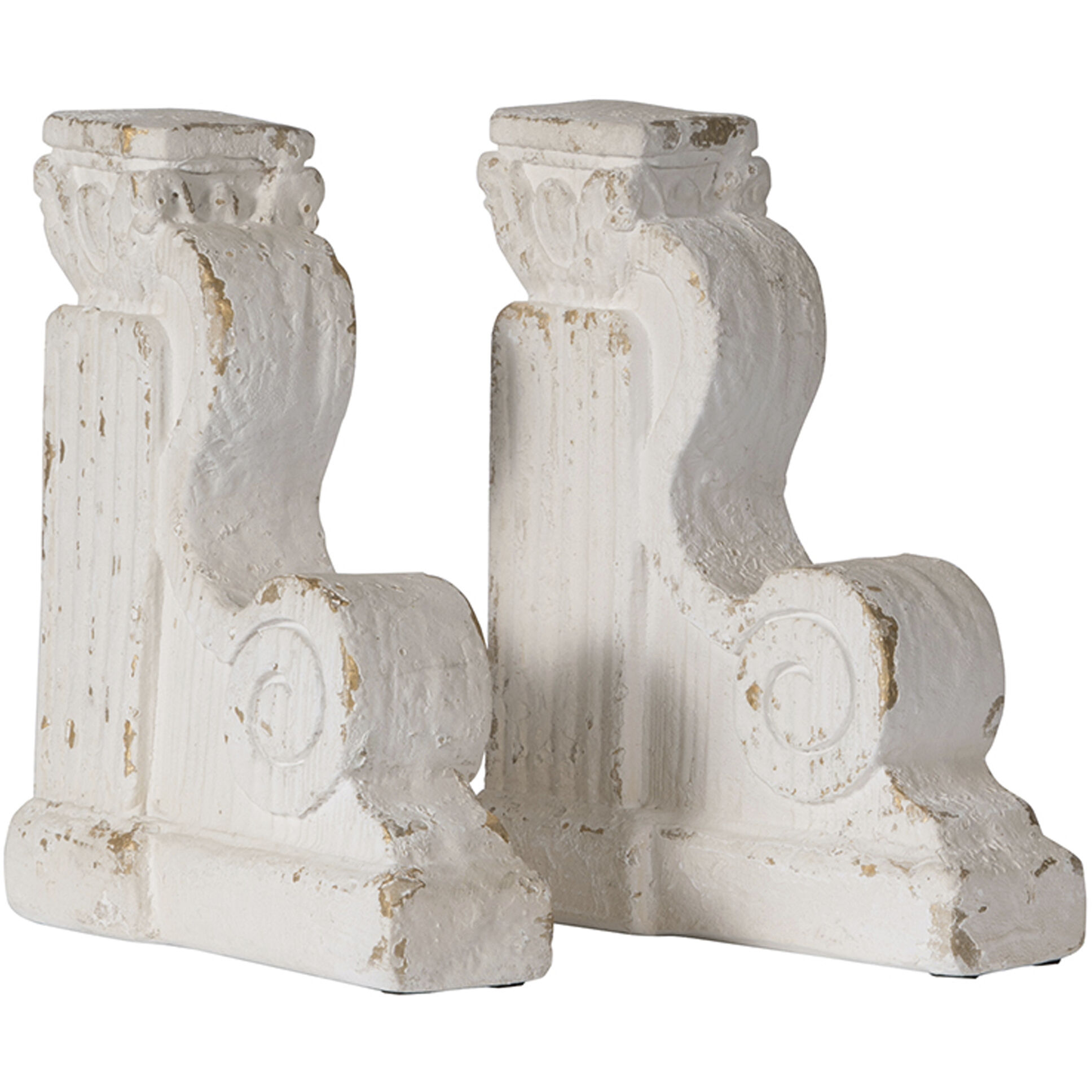 Anita 16.1 X 3.1 inch Distressed White Book Ends, Set of 2