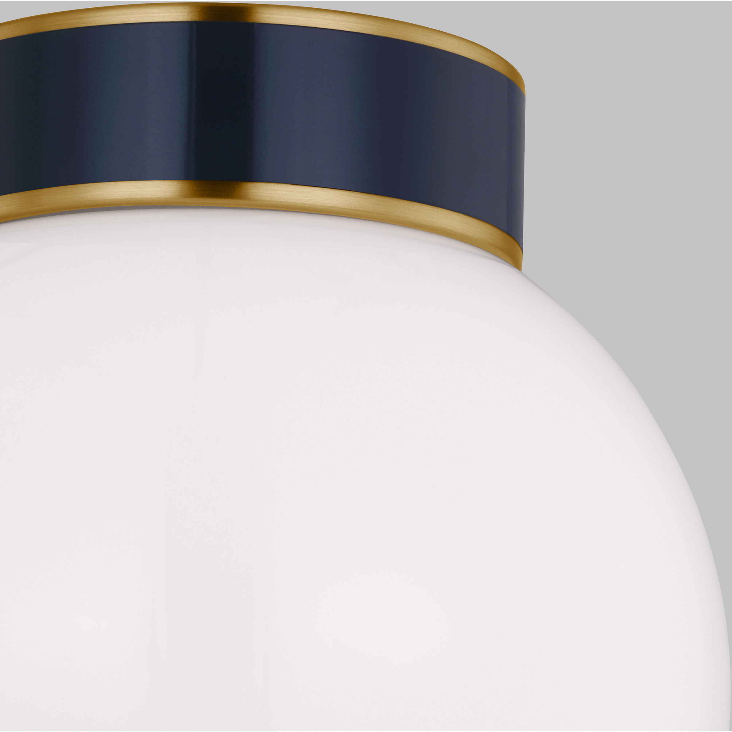 kate spade new york Monroe 1 Light 8.5 inch Burnished Brass with Navy Flush Mount Ceiling Light