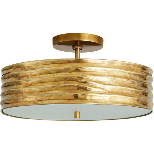 Anna 2 Light 18 inch Antique Brass Semi-Flush Mount Ceiling Light