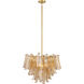 Regent 13 Light 28.25 inch Legacy Brass Chandelier Ceiling Light in Amber Crackled Glass