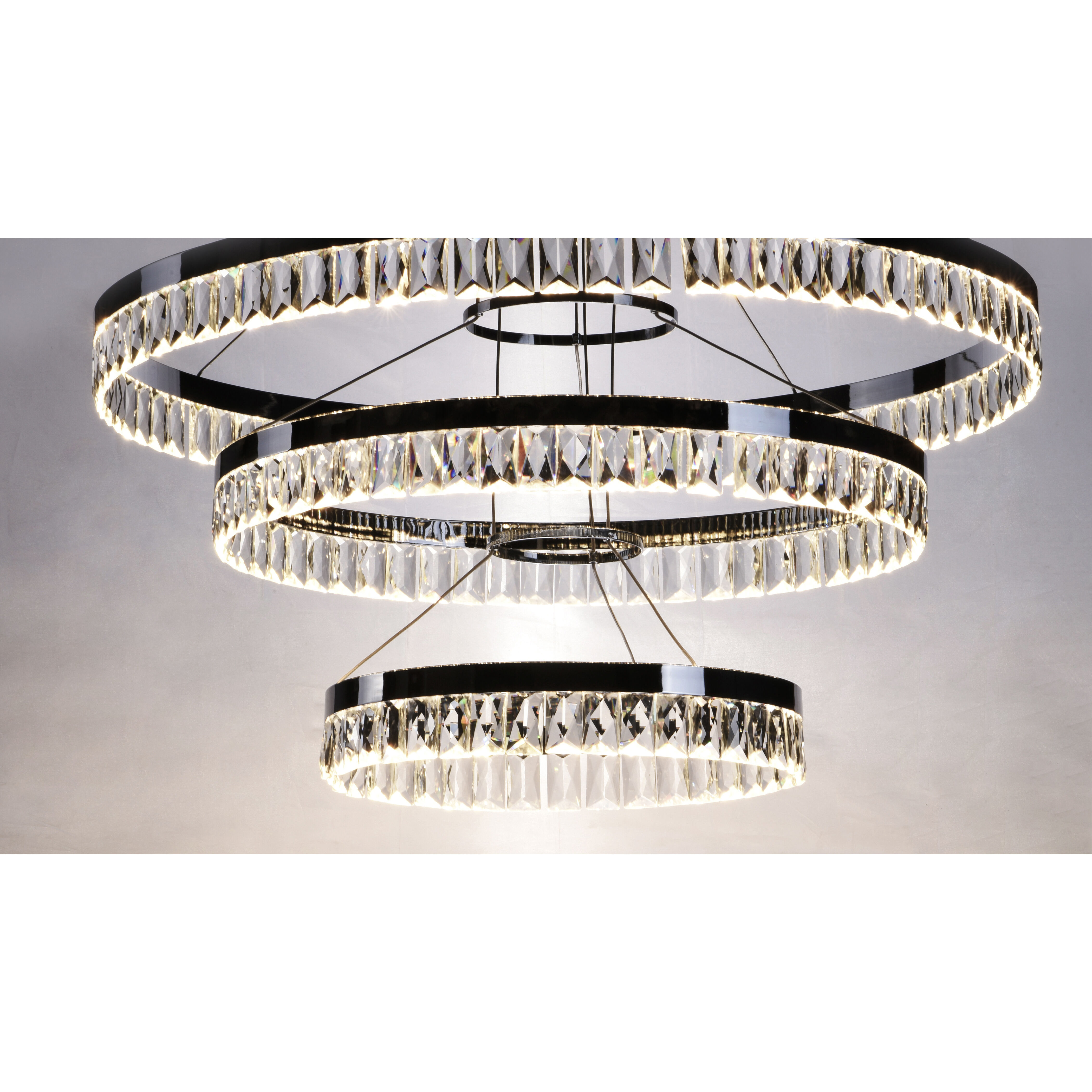 Icycle LED 32 inch Polished Chrome Suspension Pendant Ceiling Light