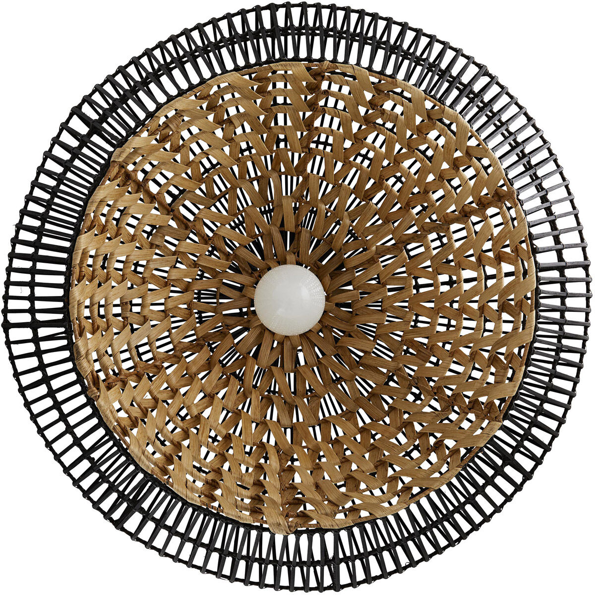 Rimini 1 Light 38 inch Black and Natural Pendant Ceiling Light