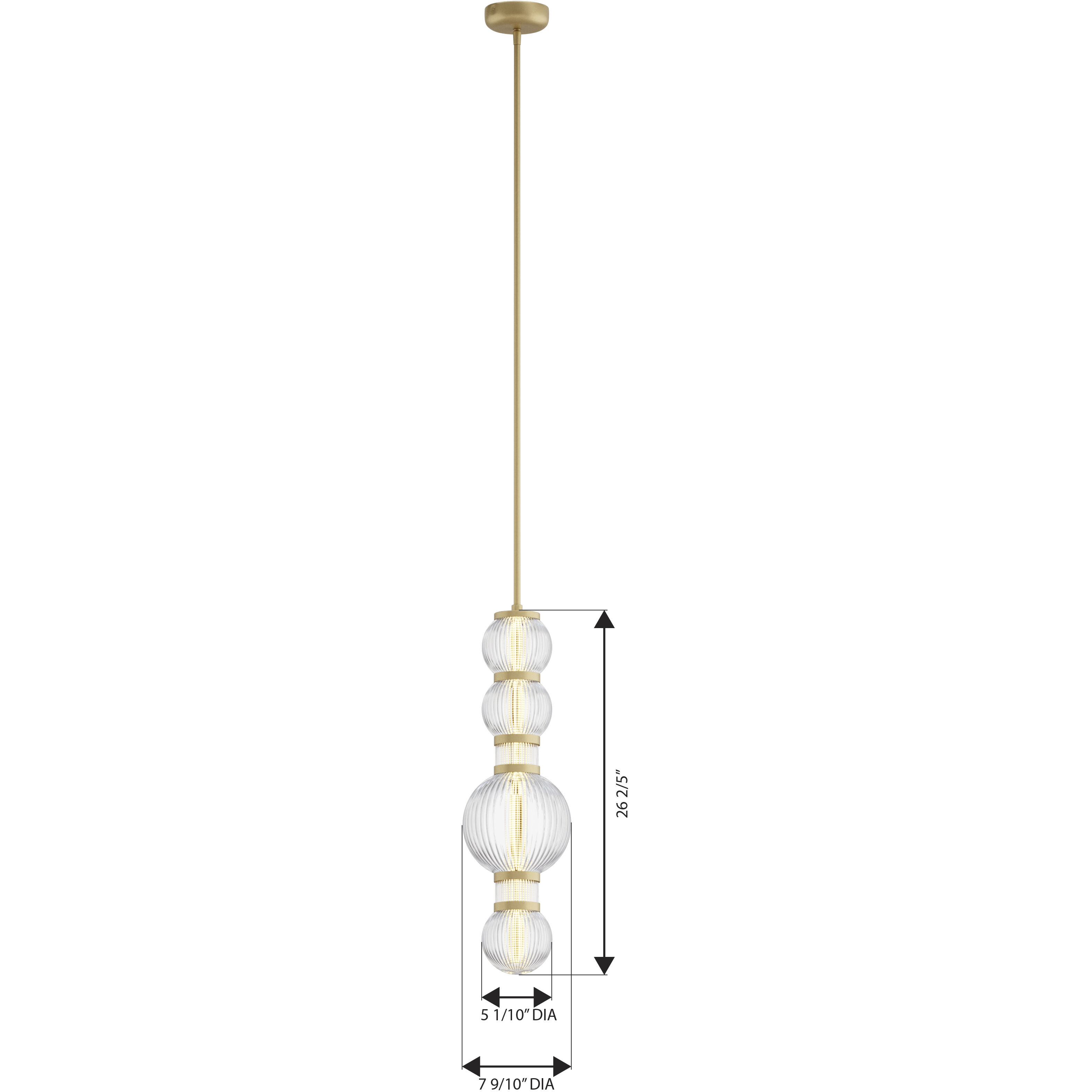 Cordel LED 8 inch Legacy Brass Mini Pendant Ceiling Light
