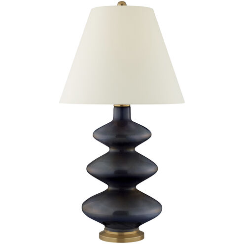 Christopher Spitzmiller Smith 29.25 inch 100 watt Mixed Blue Brown Table Lamp Portable Light in Natural Percale, Medium