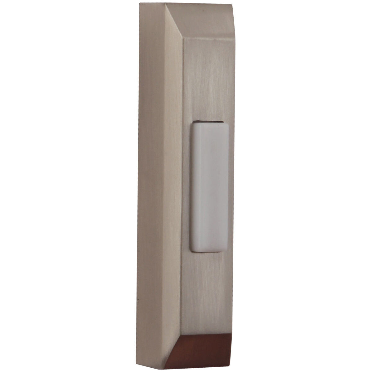 Thin Rectangle Profile Brushed Polished Nickel Push Button