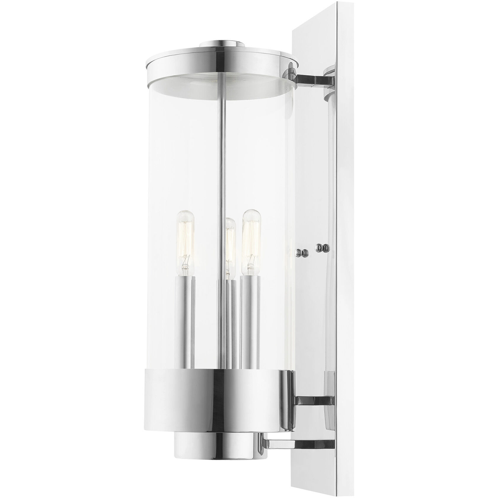 Hillcrest 3 Light 20.5 inch Polished Chrome Outdoor Wall Lantern