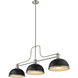 Melange 3 Light 52 inch Brushed Nickel Billiard Ceiling Light in Matte Black and Brushed Nickel Metal and Glass