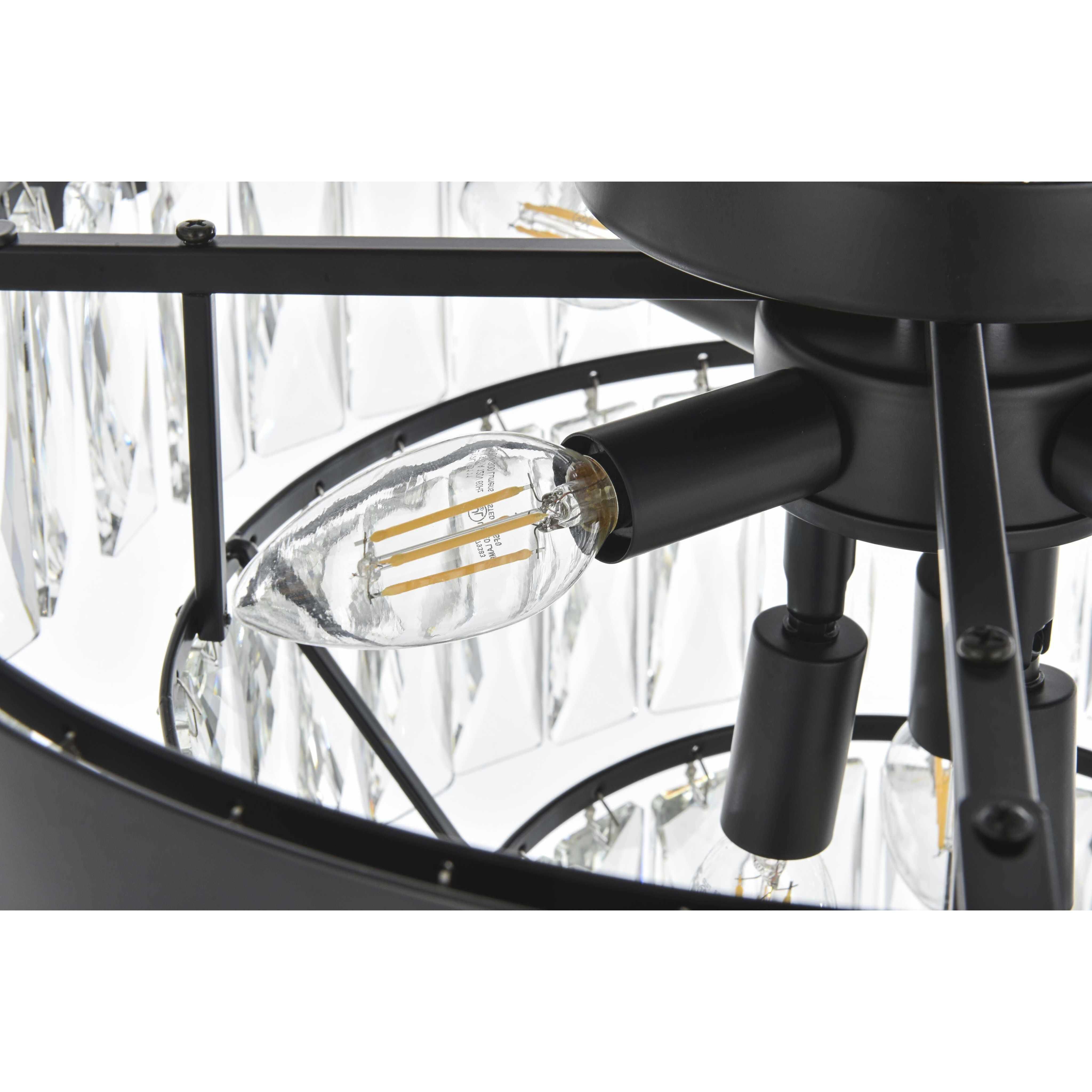 Josephine 6 Light 18 inch Black Flush Mount Ceiling Light