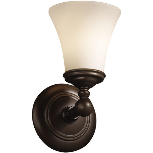 Fusion Wall Sconce Wall Light in Dark Bronze, Incandescent, Opal Fusion