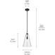 Everly 1 Light Black Pendant Ceiling Light