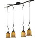 Phoenix 4 Light 37 inch Dark Rust Linear Chandelier Ceiling Light