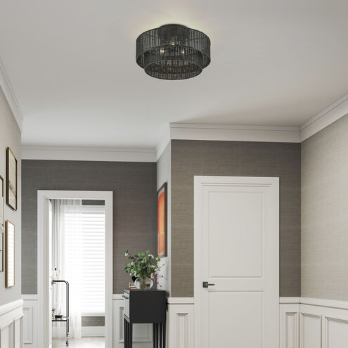 Weavington 3 Light 18 inch Black Semi Flush Mount Ceiling Light, Large