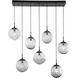 Aster LED LED Burnished Bronze Linear Pendant Ceiling Light in 2700K LED, Zircon Inner - Amber Outer, Multi-Pendant