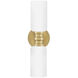 Naomi 2 Light 5.75 inch Lacquered Brass Bath Light Wall Light in Cased Opal
