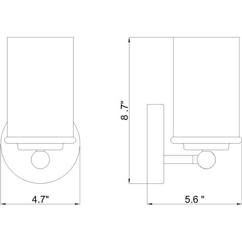 Thayer 1 Light 4.75 inch Matte Black Wall Sconce Wall Light