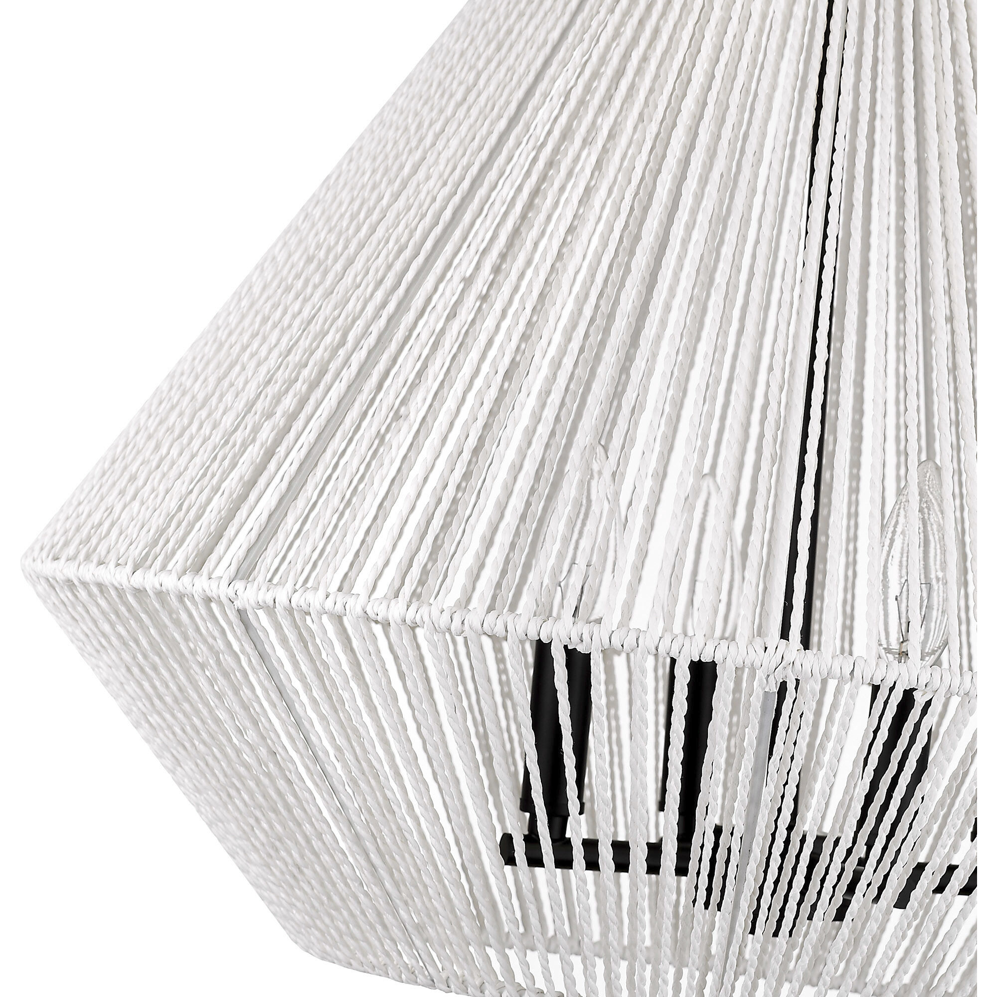 Valentina Pendant Ceiling Light in White Raphia