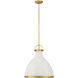 Lynk 1 Light 16.5 inch Legacy Brass and Off White Cream Pendant Ceiling Light