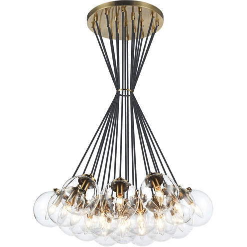 The Bougie 19 Light 30 inch Aged Gold Brass Chandelier Ceiling Light in Aged Gold Brass and Clear
