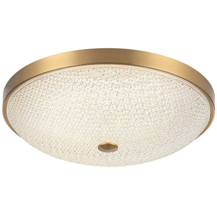 Bella 1 Light 16.5 inch Aged Gold Brass Flush Mount Ceiling Light