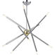 Soho 10 Light 28 inch Polished Chrome with Polished Brass Accents Chandelier Ceiling Light