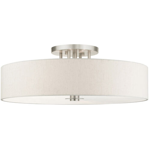 Meridian 6 Light 30 inch Brushed Nickel Semi Flush Ceiling Light