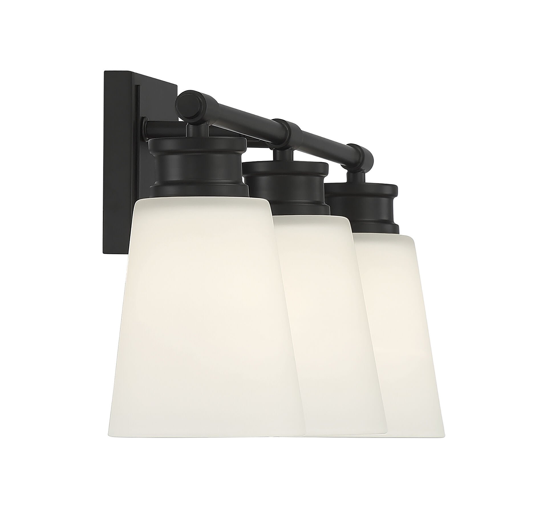 Contemporary 3 Light 23 inch Matte Black Bathroom Vanity Light Wall Light