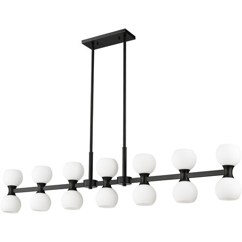 Artemis 14 Light 60 inch Matte Black Linear Chandelier Ceiling Light