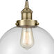 Edison Beacon 1 Light 10 inch Antique Brass Mini Pendant Ceiling Light