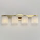 Scoop 4 Light 29.5 inch Natural Aged Brass Bath Vanity Wall Light in Marble
